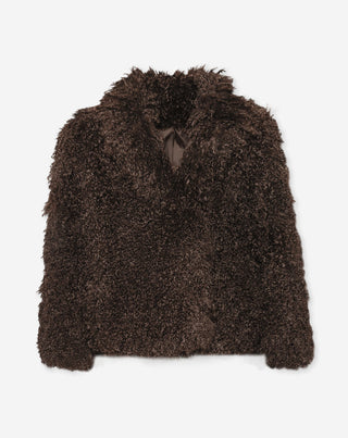 MANTEAU POILU BRUN
