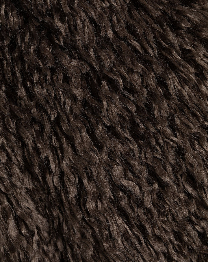 MANTEAU POILU BRUN