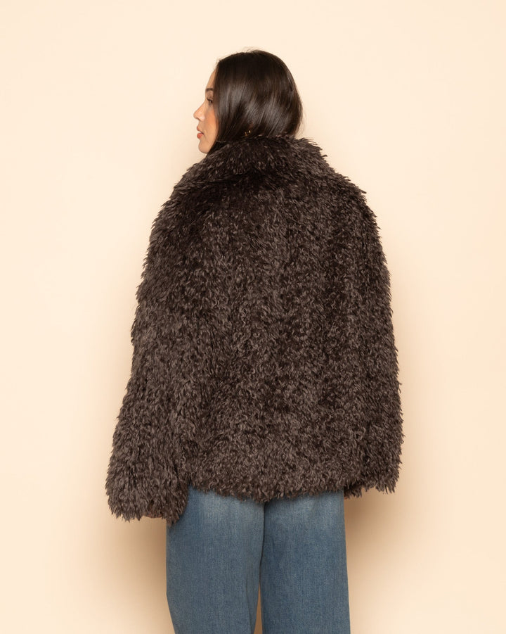 MANTEAU POILU BRUN