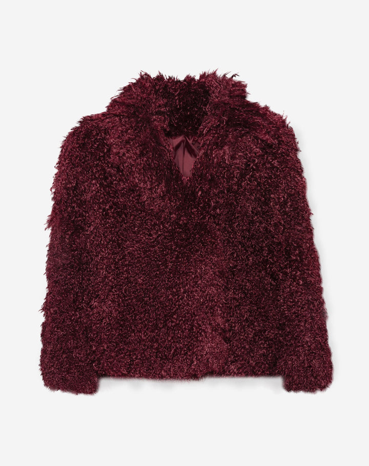 MANTEAU POILU BOURGOGNE