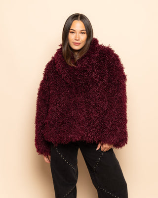 MANTEAU POILU BOURGOGNE