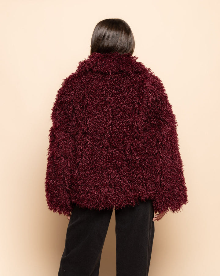 MANTEAU POILU BOURGOGNE