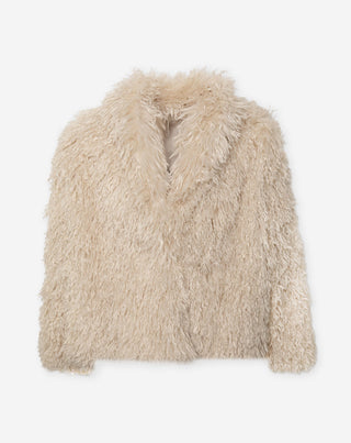 MANTEAU POILU SABLE