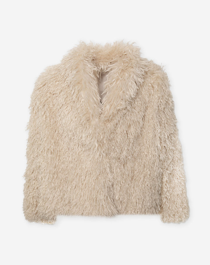 MANTEAU POILU SABLE