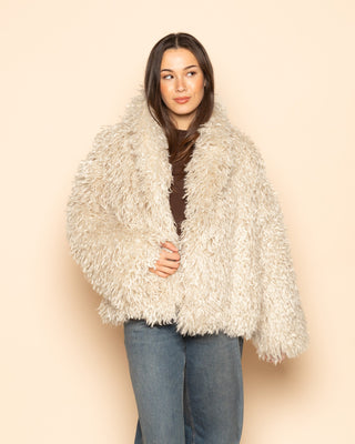 MANTEAU POILU SABLE