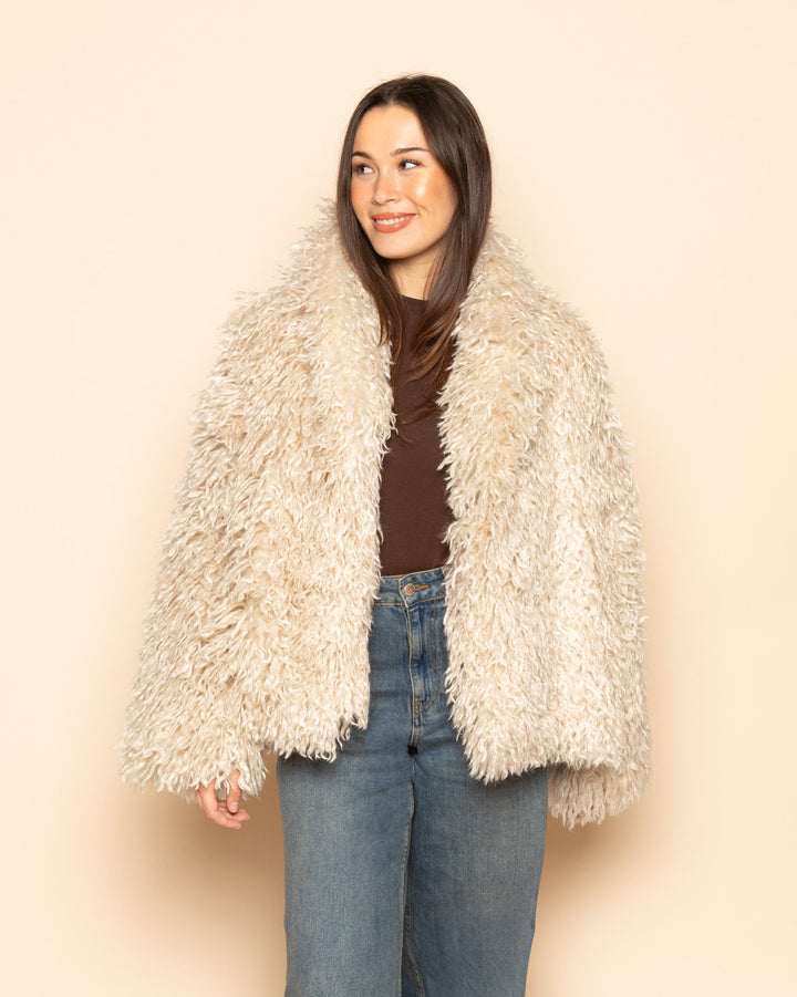 MANTEAU POILU SABLE