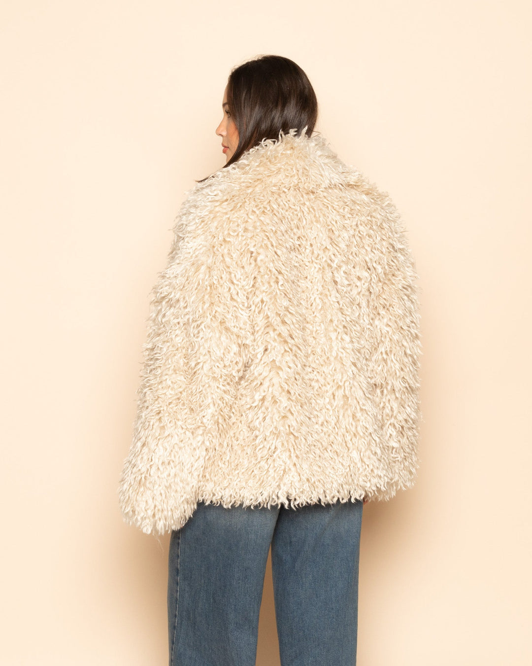 MANTEAU POILU SABLE