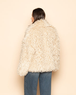 MANTEAU POILU SABLE