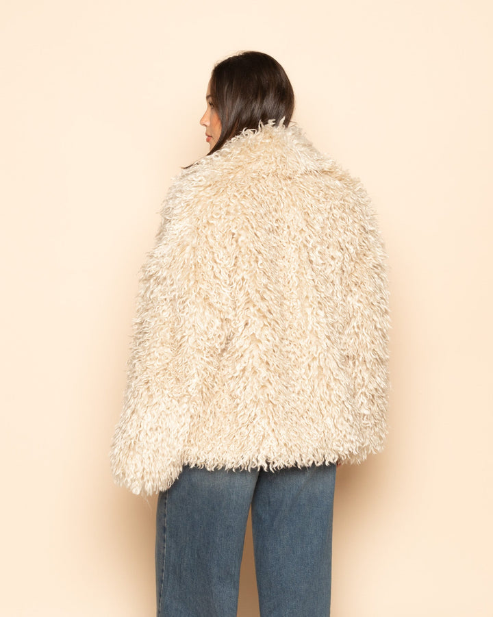 MANTEAU POILU SABLE
