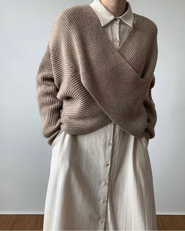 Pull chic en maille croisée Ninon
