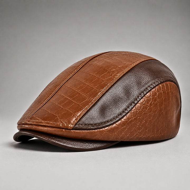 BRYNOUVELLE | Casquette Homme en Cuir Crocodile