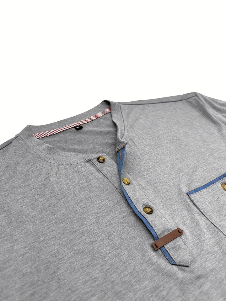 BRYNOUVELLE | T-SHIRT COL ROND ÉLÉGANT AVEC POCHE