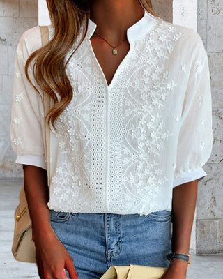 BRYNOUVELLE | Blouse Blanche Élégante avec Manches Bouffantes Ella