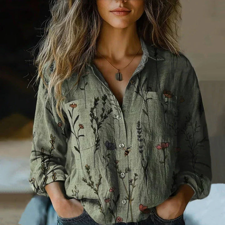 BRYNOUVELLE | Blouse à Imprimé Floral Rétro Nanna