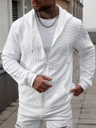 BRYNOUVELLE | SWEAT À CAPUCHE EN MAILLE GÉOMÉTRIQUE POUR HOMME