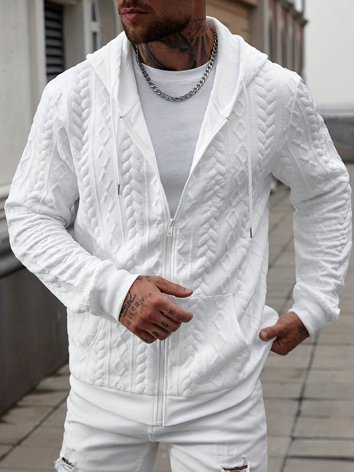 BRYNOUVELLE | SWEAT À CAPUCHE EN MAILLE GÉOMÉTRIQUE POUR HOMME