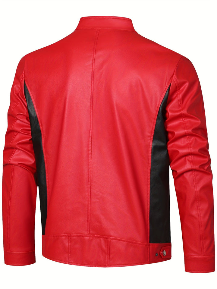BRYNOUVELLE | VESTE EN PU À FERMETURE ÉCLAIR POUR HOMMES