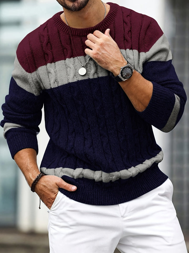 BRYNOUVELLE | Pull en Maille Color Block pour Hommes