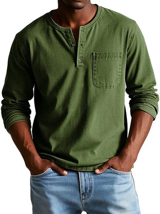 BRYNOUVELLE | Chemise Henley à Manches Longues pour Hommes