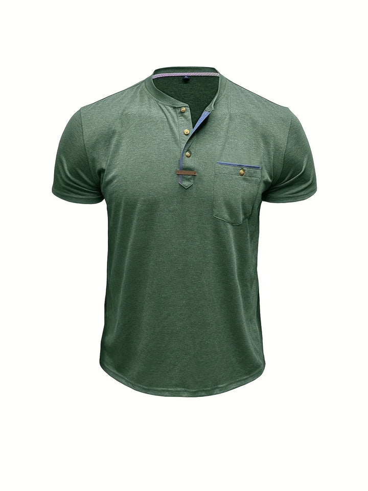 BRYNOUVELLE | T-SHIRT COL ROND ÉLÉGANT AVEC POCHE