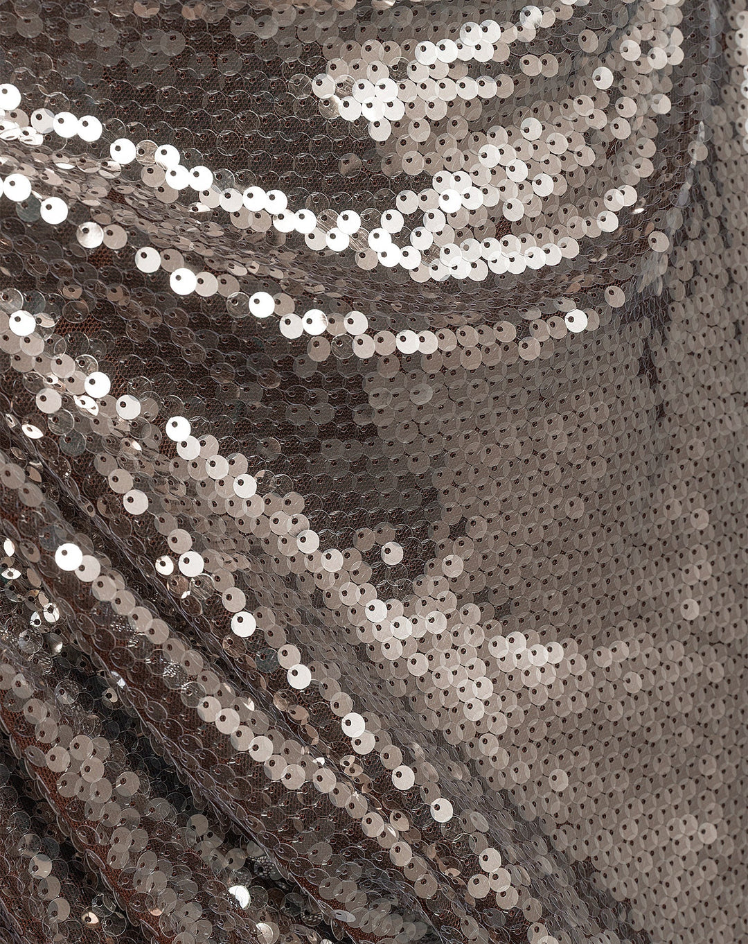 JUPE À OURLET BULLE EN SEQUINS TRANSPARENTS BRUN