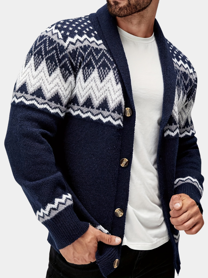 BRYNOUVELLE | Veste en Maille Géométrique Masculine
