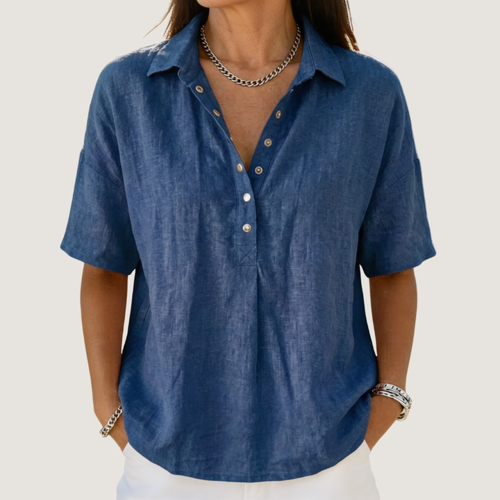 BRYNOUVELLE | Blouse avec Col et Détails Boutonnés Willow