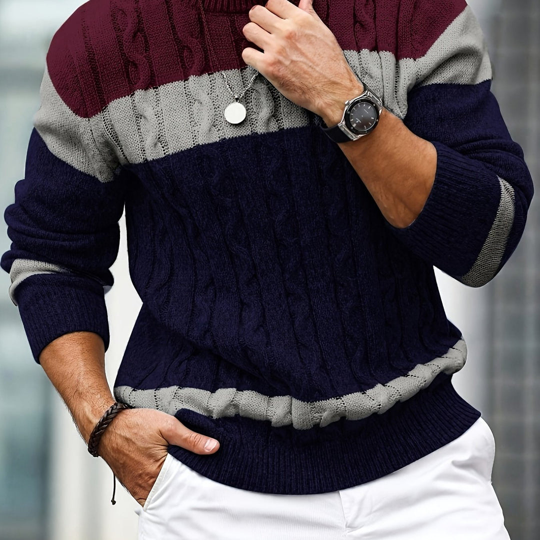 BRYNOUVELLE | Pull en Maille Color Block pour Hommes