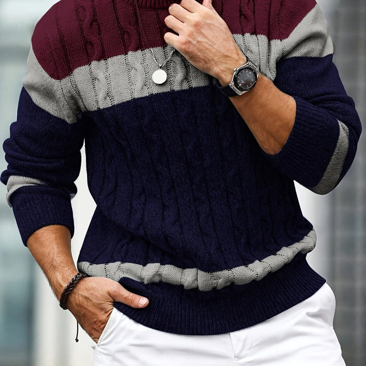 BRYNOUVELLE | Pull en Maille Color Block pour Hommes