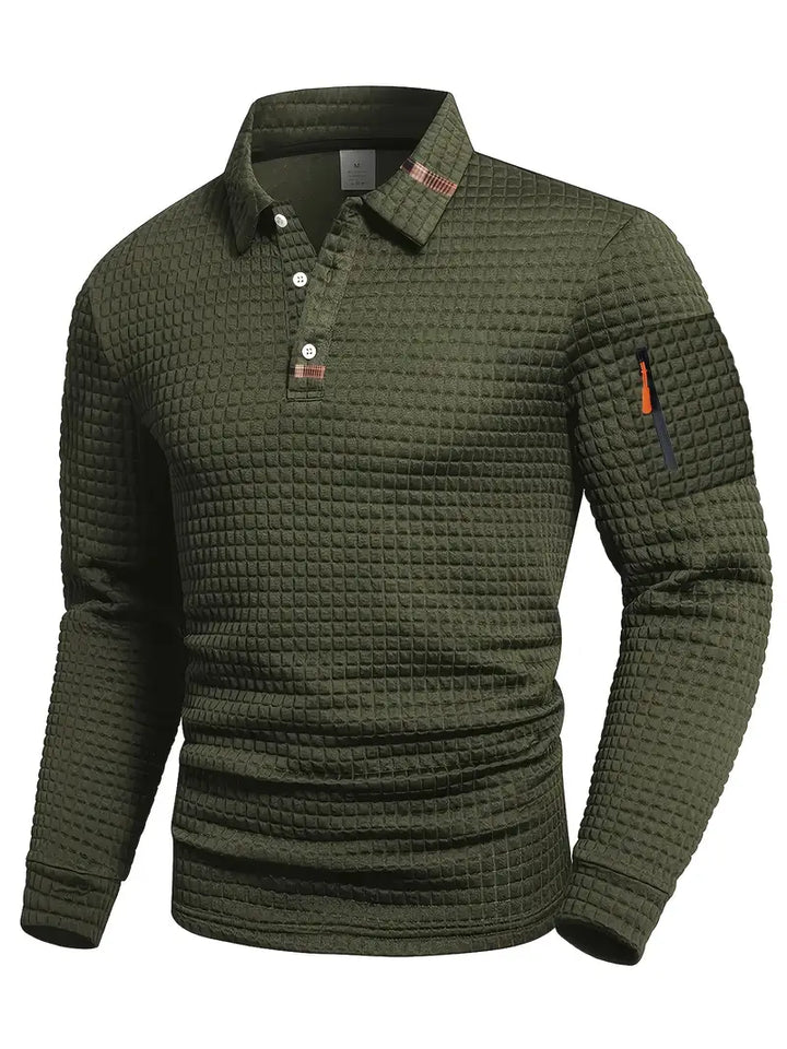BRYNOUVELLE | Polo à Manches Longues en Tissu Texturé pour Hommes