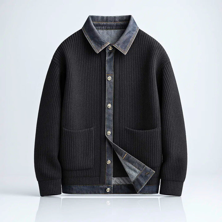 BRYNOUVELLE | Veste en Denim et Tricot pour Hommes