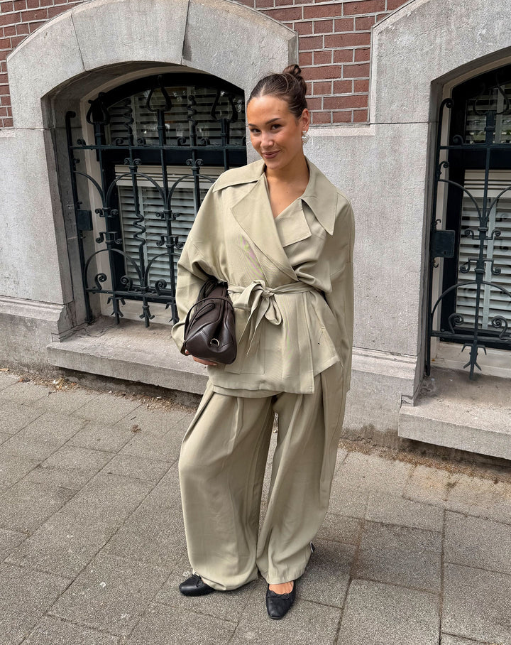 VESTE EN VISCOSE SHELLY VERT CLAIR