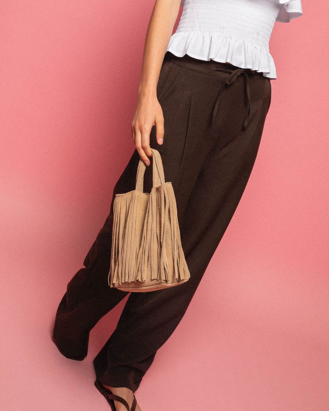 SAC EN SUÈDE À FRANGES ROMI BEIGE