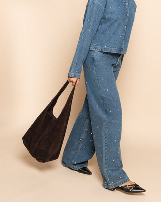 KAYLA SUEDE SHOPPER MARRON FONCÉ