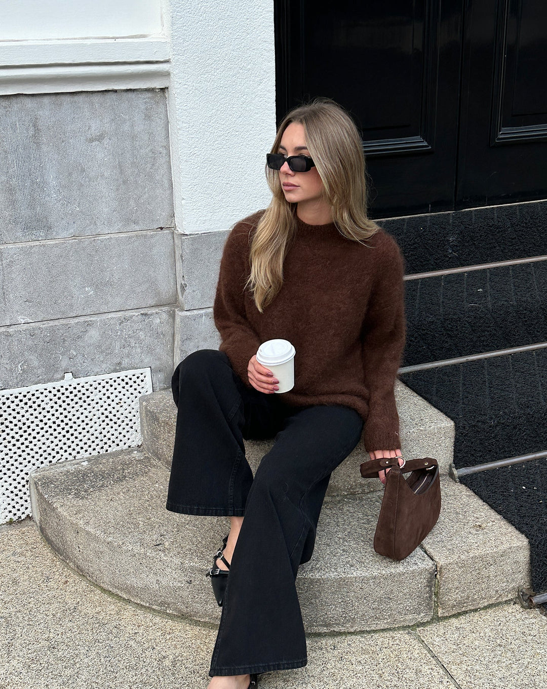 SAC EN SUEDE VIVIAN MARRON