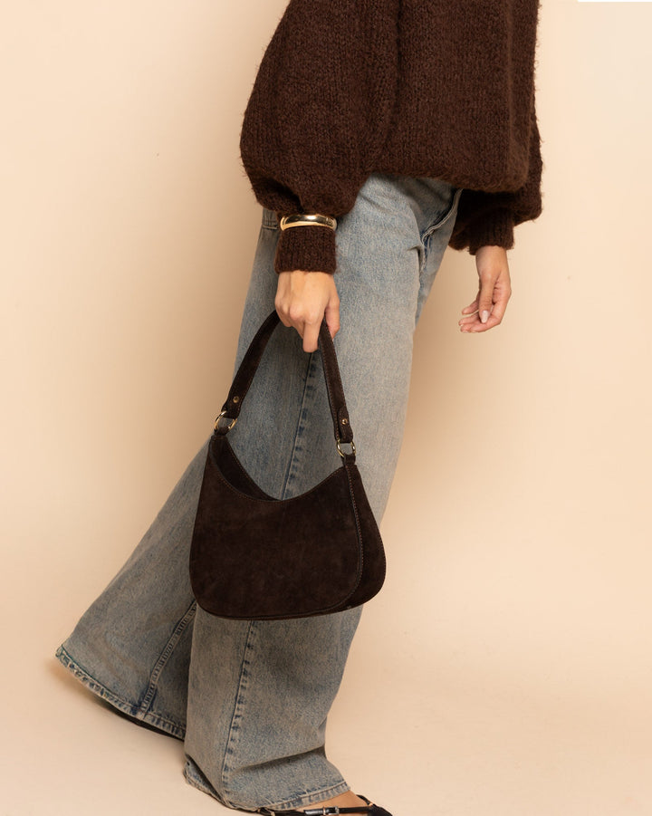 SAC EN SUEDE VIVIAN MARRON FONCÉ