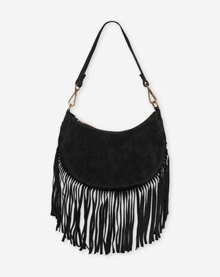 SAC EN SUEDE À FRANGES NAOMY NOIR