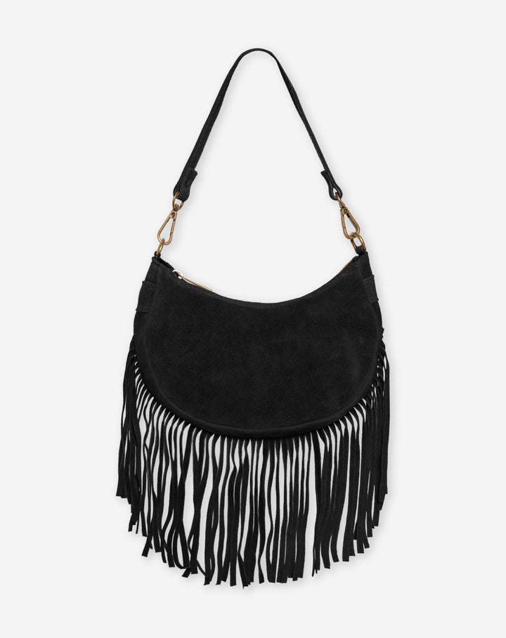 SAC EN SUEDE À FRANGES NAOMY NOIR