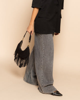 SAC EN SUEDE À FRANGES NAOMY NOIR