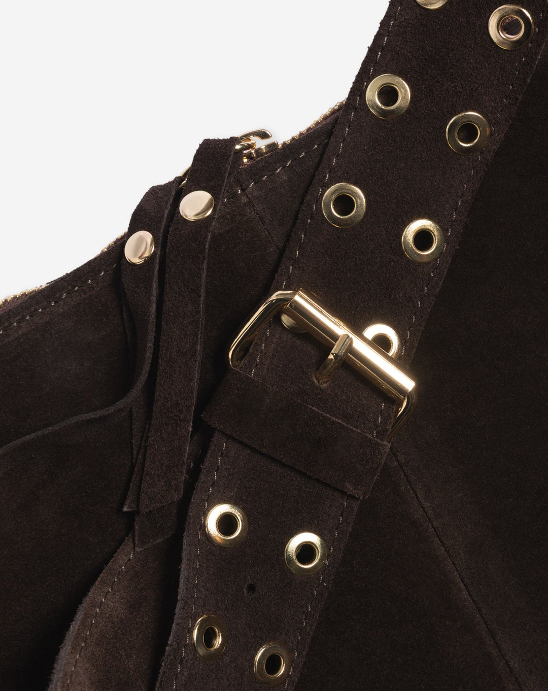 SAC EN SUEDE À FRANGES LIVIA CHOCOLAT BRUN