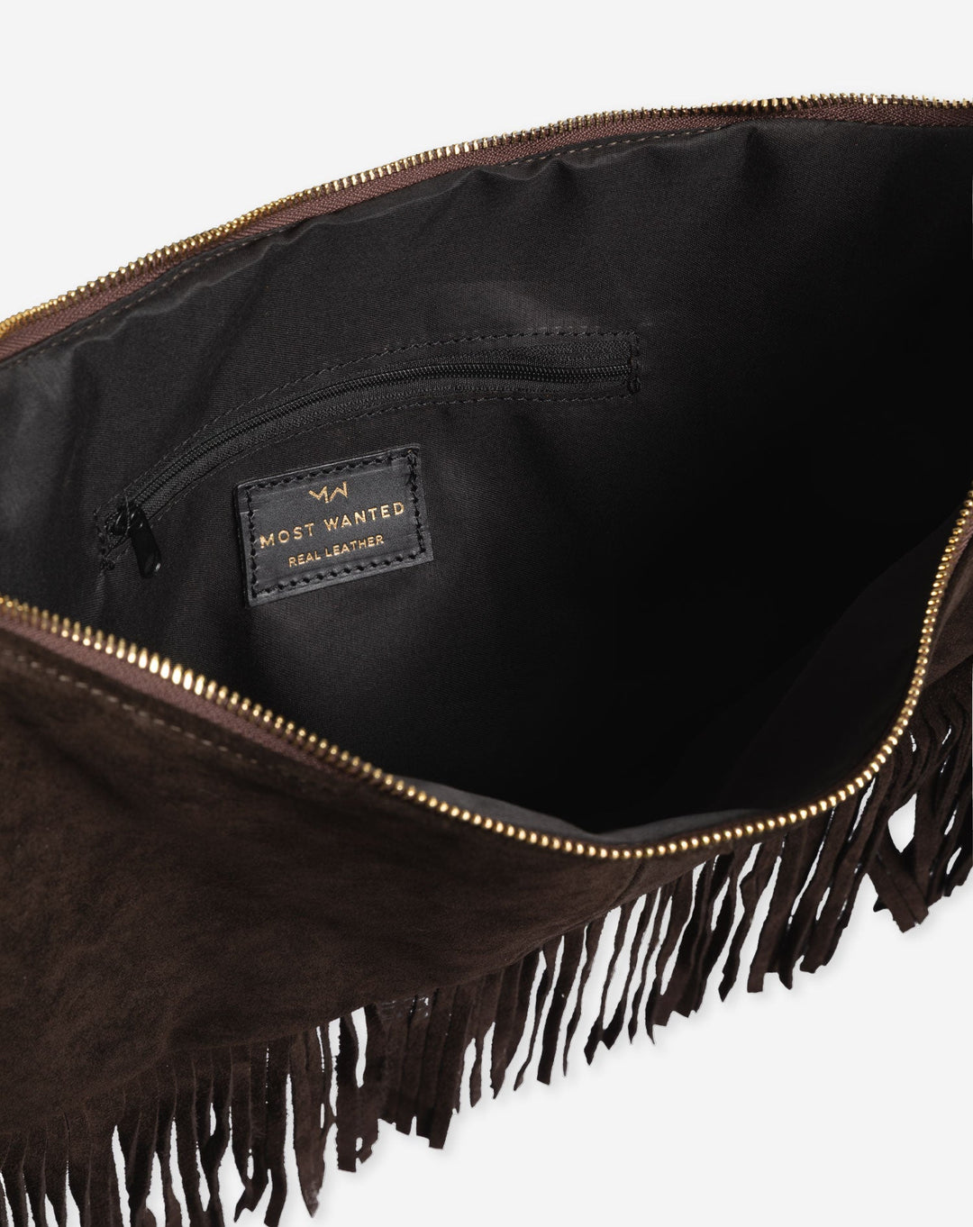SAC EN SUEDE À FRANGES LIVIA CHOCOLAT BRUN