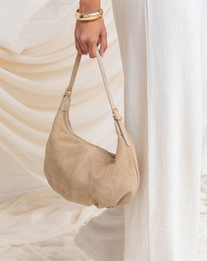 SAC EN SUÉDINE BEIGE MERLE