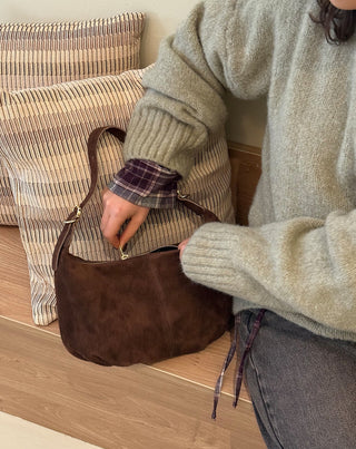 SAC EN SUEDE MERLE BRUN