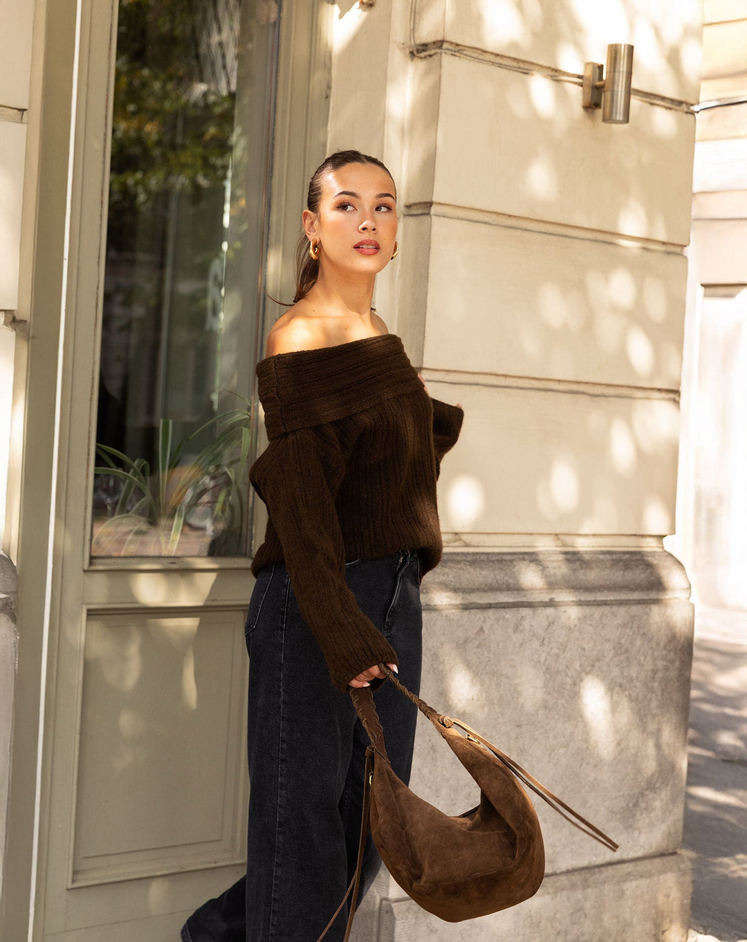 SAC MANOU EN SUEDE MARRON