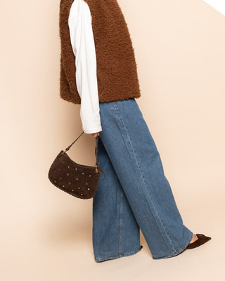 SAC EN SUEDE MARRON FONCÉ