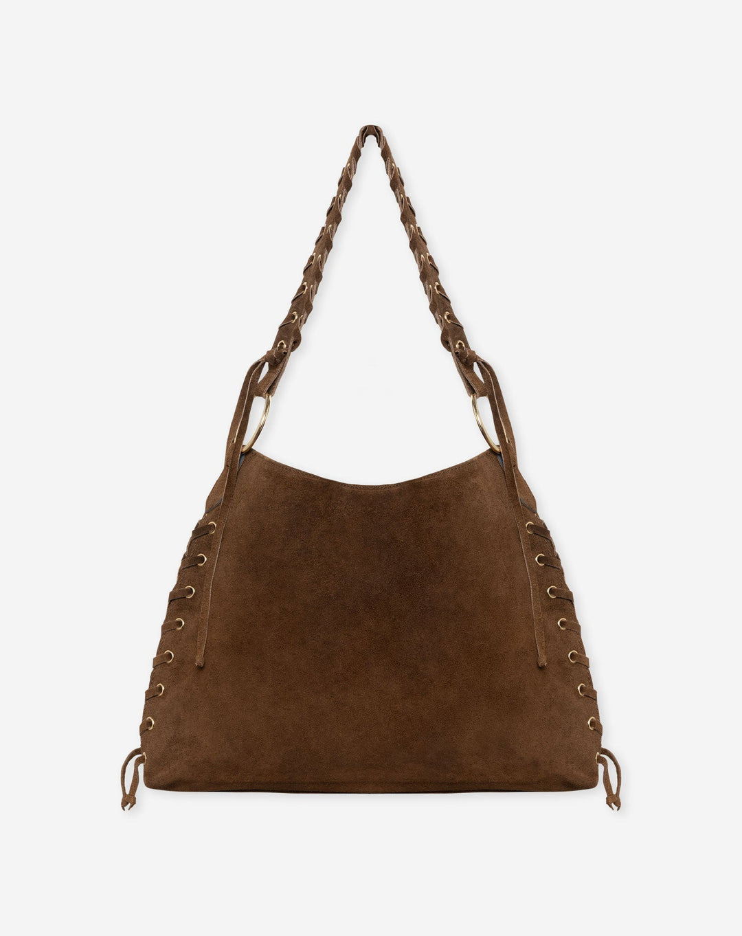 SAC EN SUÉDINE À LACETS BRUN