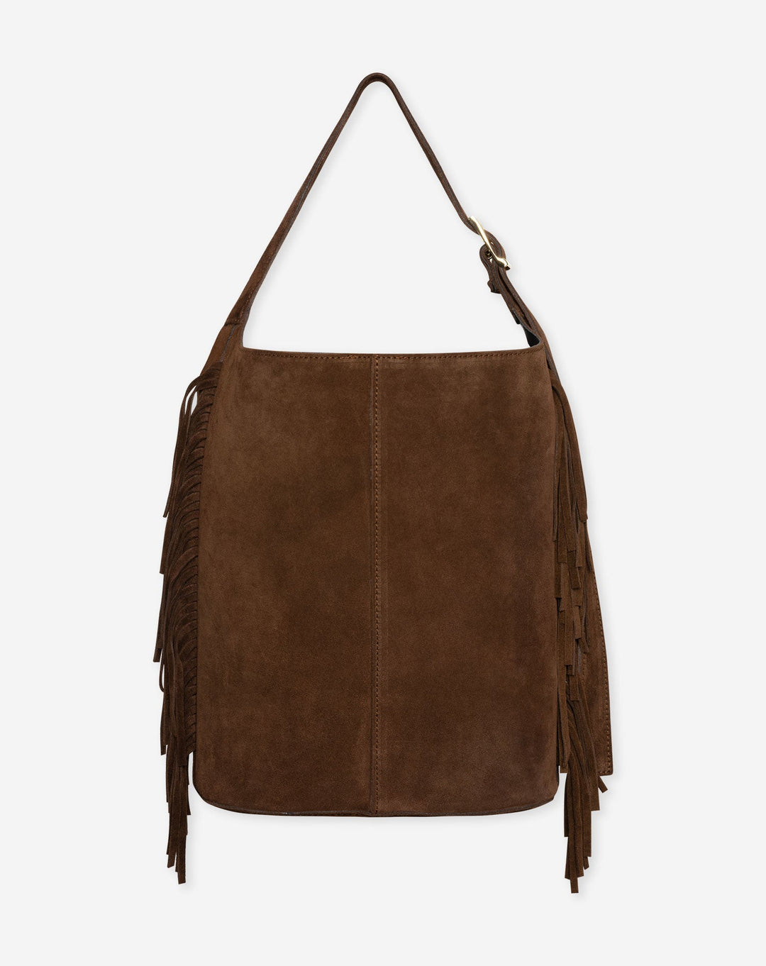 SAC EN SUÉDINE À FRANGES CIARA MARRON