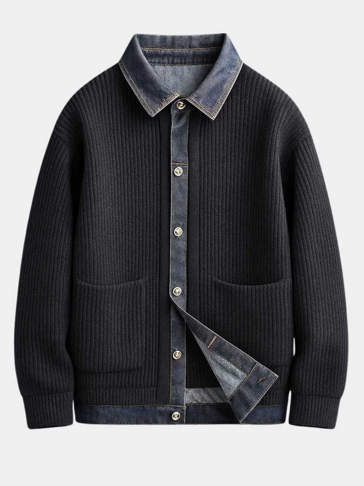 BRYNOUVELLE | Veste en Denim et Tricot pour Hommes