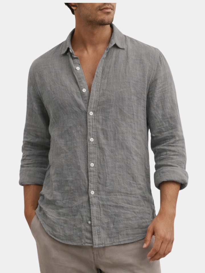 BRYNOUVELLE | Chemise en Lin à Col Ouvert pour Homme