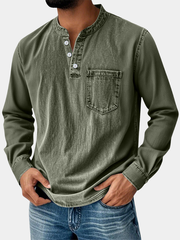 BRYNOUVELLE | T-SHIRT À MANCHES LONGUES TRADITIONNEL POUR HOMME